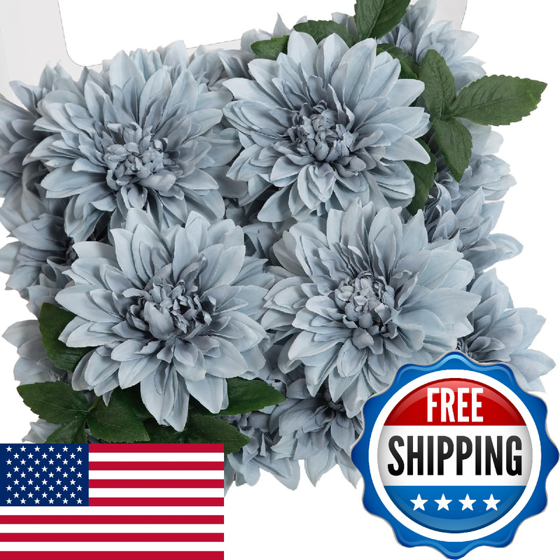 Tinge Time Artificial Flowers 20Pcs Silk Dahlia 5/6 Fake Flowers For Diy