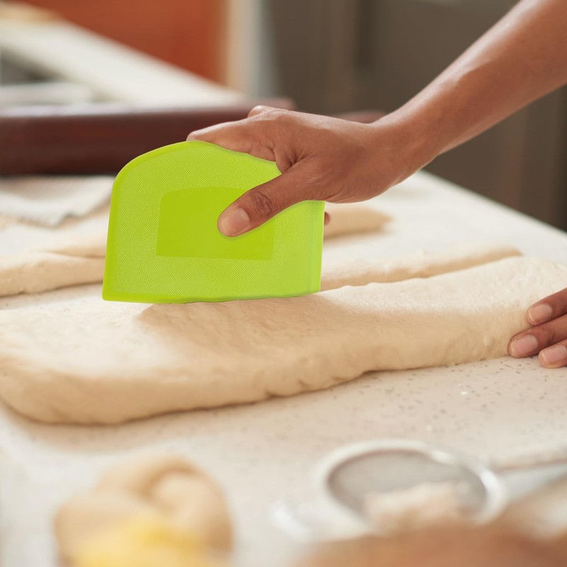 Dough Scraper Bench Scraper for Baking, 4 PCs BPA Free PE Plastic Flexible Bowl gallery