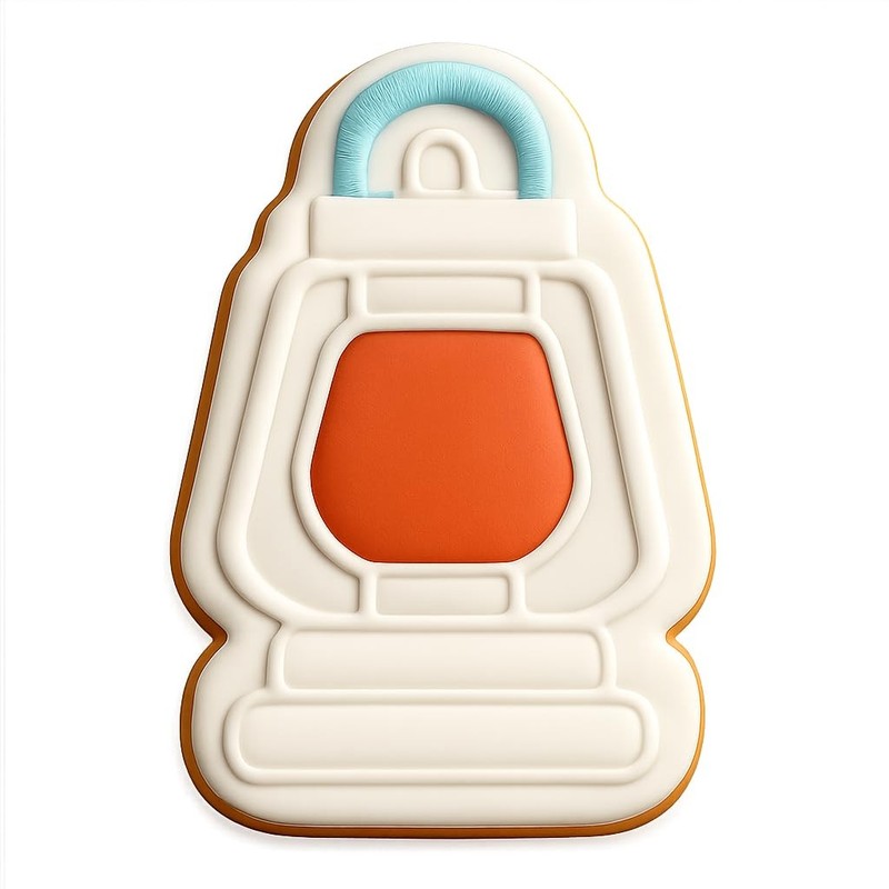 Camping Lantern Cookie Cutter & Stamp, Fondant & Clay - 4x3 gallery
