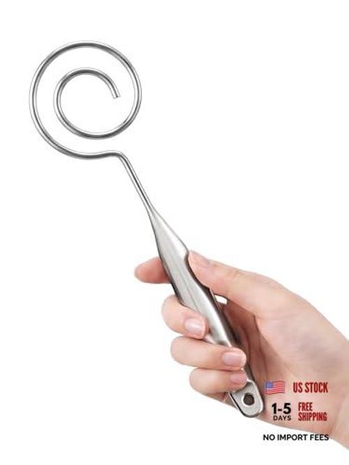 Seamless Dough Whisk – 11.4 Inch 304 Stainless Steel Danish Dough Whisk, Bread