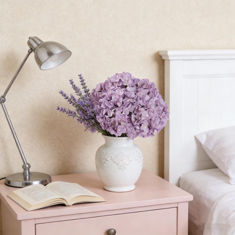 Kimura'S Cabin Kimuras Cabin 2Bouquets Fake Hydrangea Flowers Vintage gallery