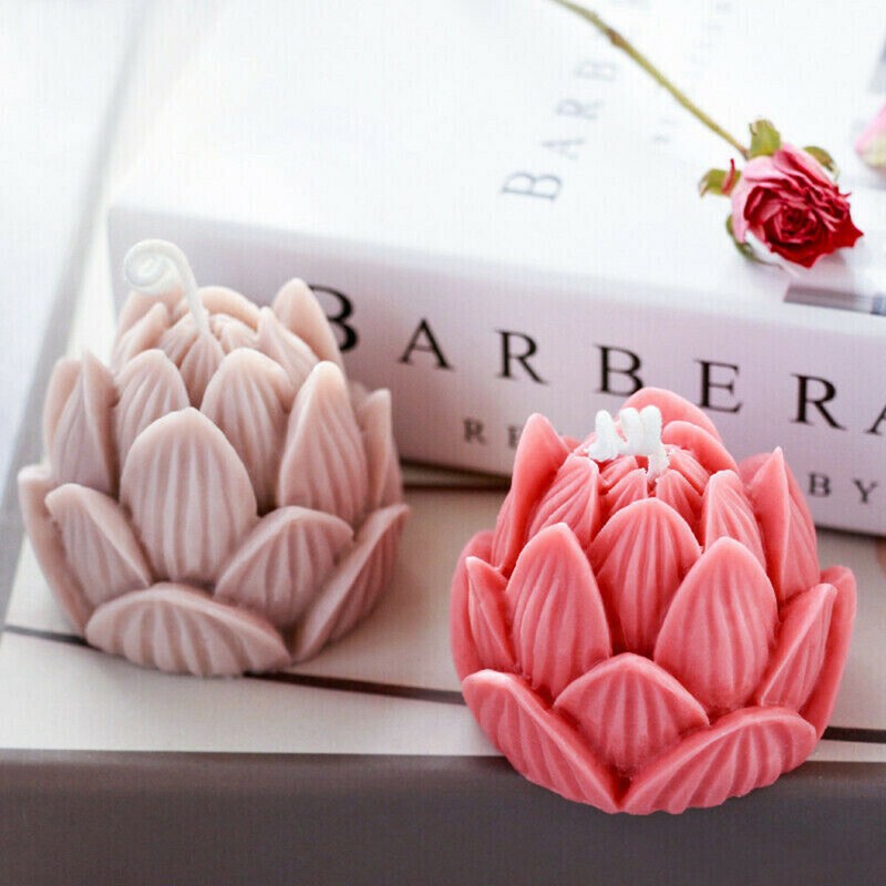 3D Lotus Silicone Cake Fondant Mold Wax Clay Soap Candle Making Mould Tool Craft
