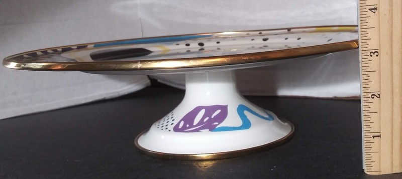 Flashback Footed Cake Serving Plate Enamelware Retro Funky Made In Turkey gallery