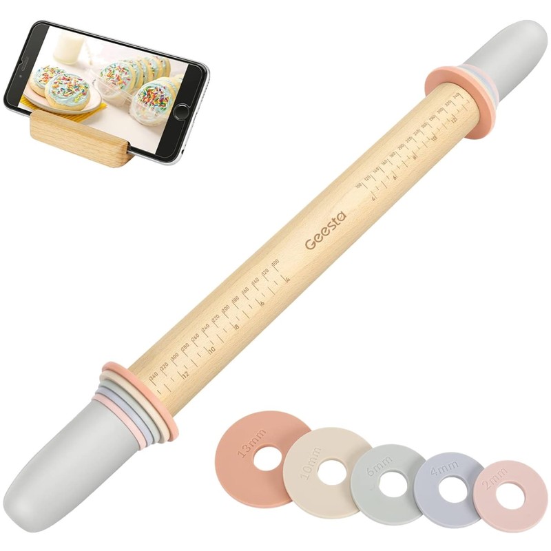 French-Style Dough Roller with Measurement Guide