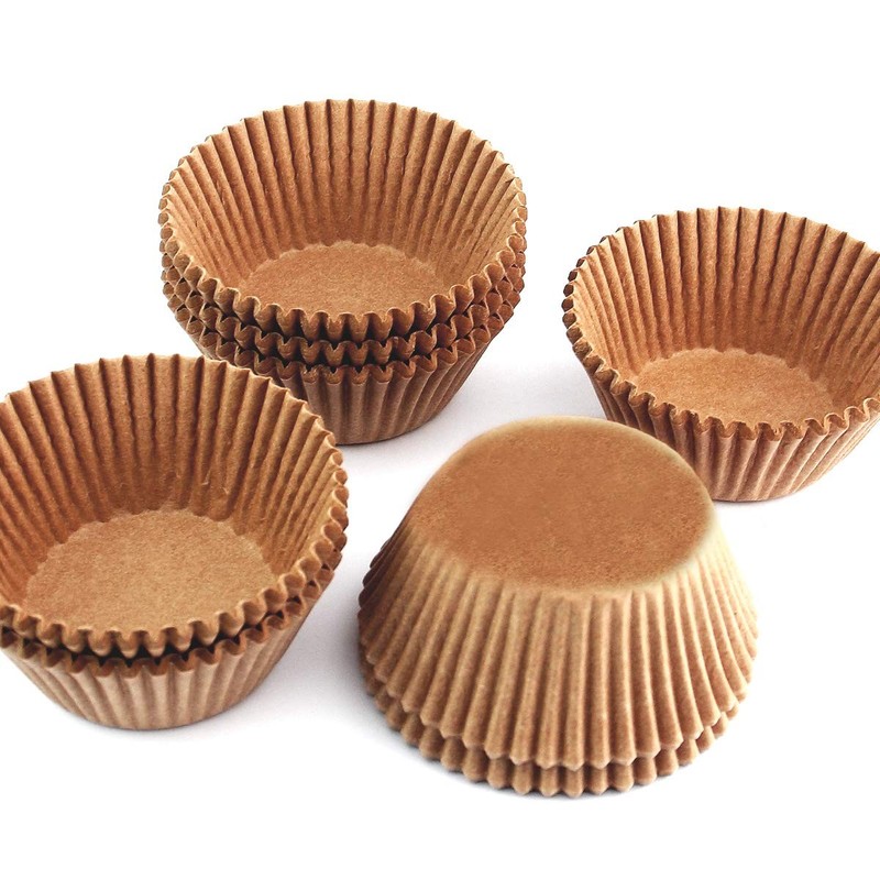 200 PCS Natural Standard Size Baking Cups Food-Grade Greaseproof Paper Liners gallery