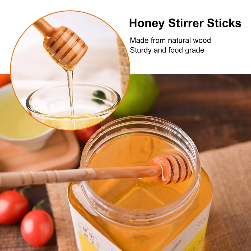22 PCS Wooden Honey Sticks Dipper 6 Inch, Individually Wrapped Mini Honeycomb... gallery