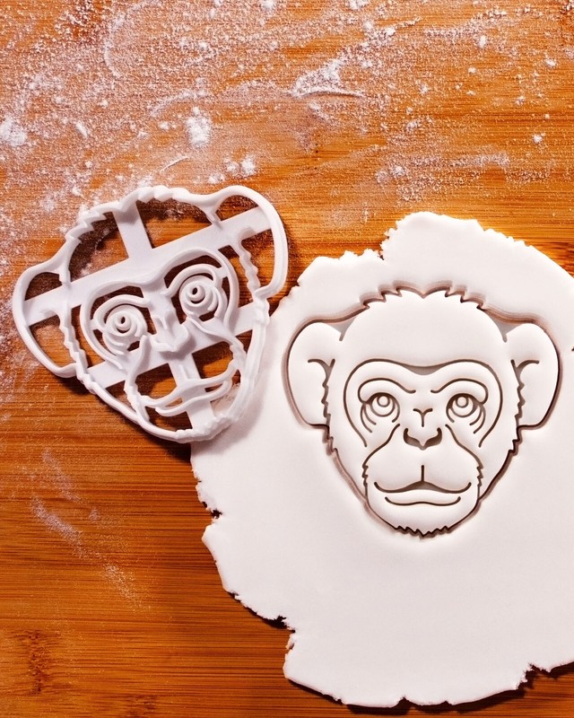Chimpanzee Face Cookie Cutter – jungle animal zoo forest ape wildlife primate