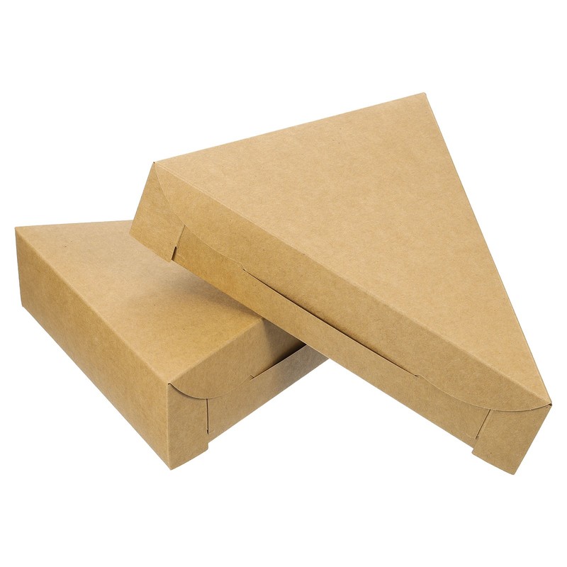 20Pcs Pizza Boxes 205x165x45mm Triangle Pizza Slice Box Brown