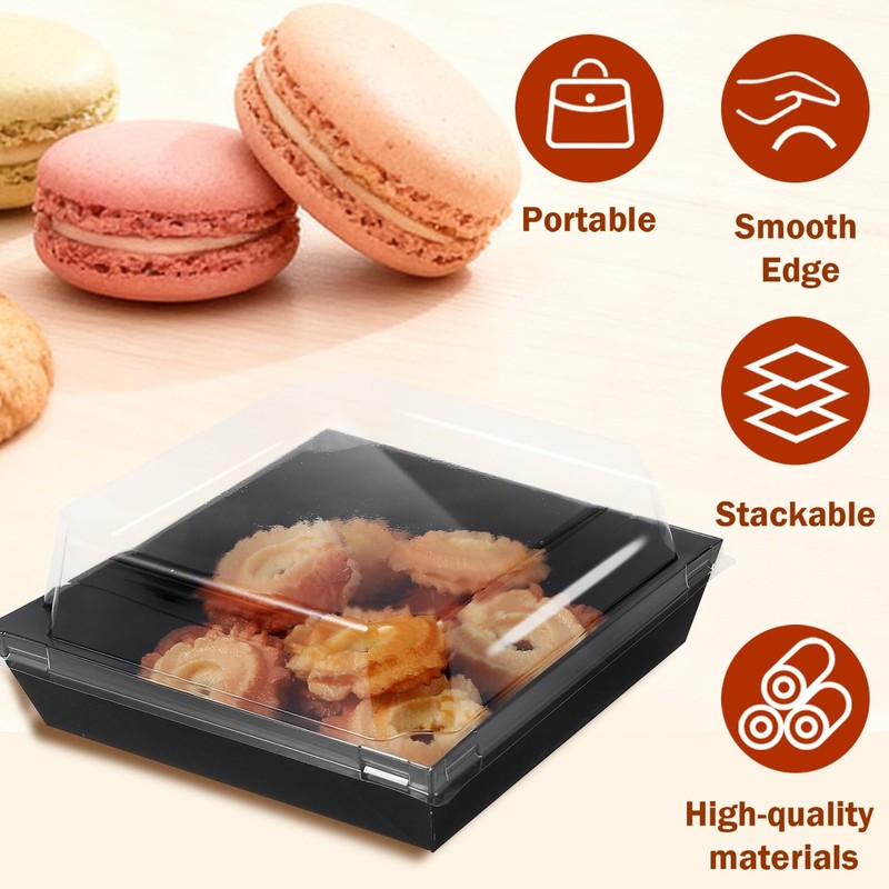 100 Pack Charcuterie Boxes with Clear Lids, 5 Inches Disposable Food Containe... gallery