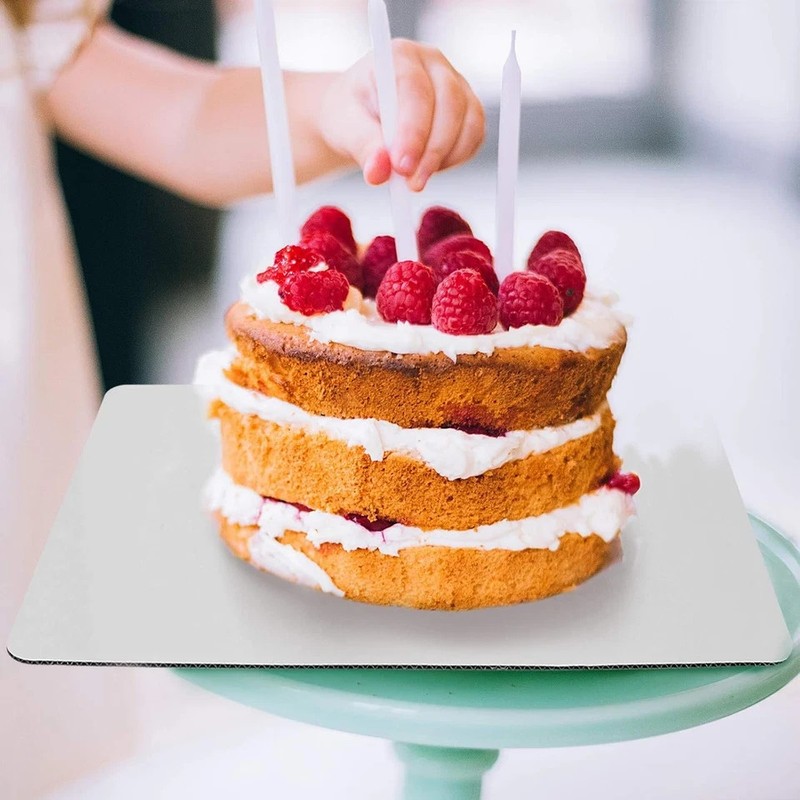 White Quarter Cake Sheet 13.75” X 9.75” Cake Board Sturdy Rectangle Greaseproof gallery