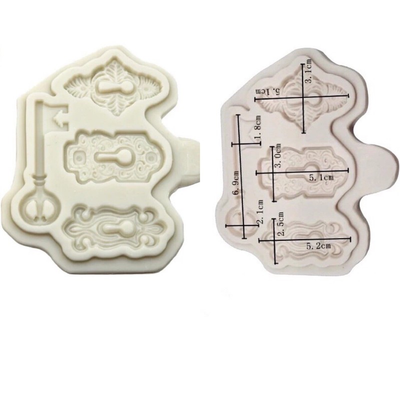 Silicone Vintage Antique Locks Key Mold Mould Fondant Sugarcraft DIY Clay Resin gallery