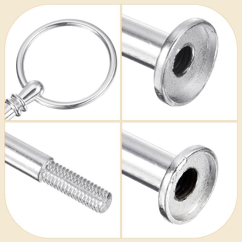 6 Set Cake Tray Stand Handle Plate Hardware Fitting 3-Tiers Round Silver gallery