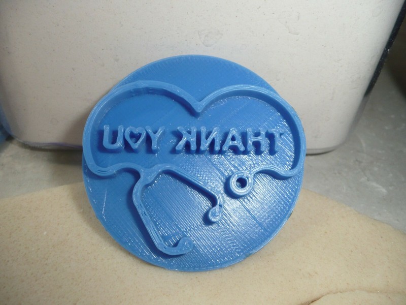 THANK YOU WORDS WITH STETHOSCOPE NURSES DOCTORS COOKIE STAMP EMBOSSER USA PR4011 gallery