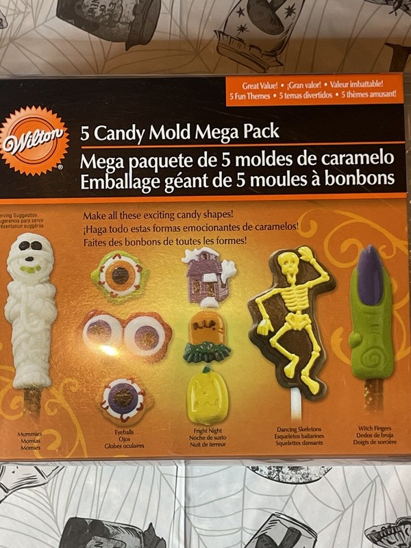 5 Pc Wilton Halloween Candy Mold Mega Pack Chocolate Molds Eyeballs Witch NIP