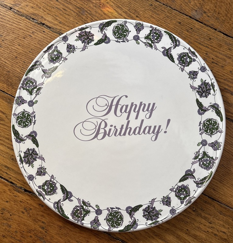 Happy Birthday Cake Plate Tray Avon President’s Exclusive Collection