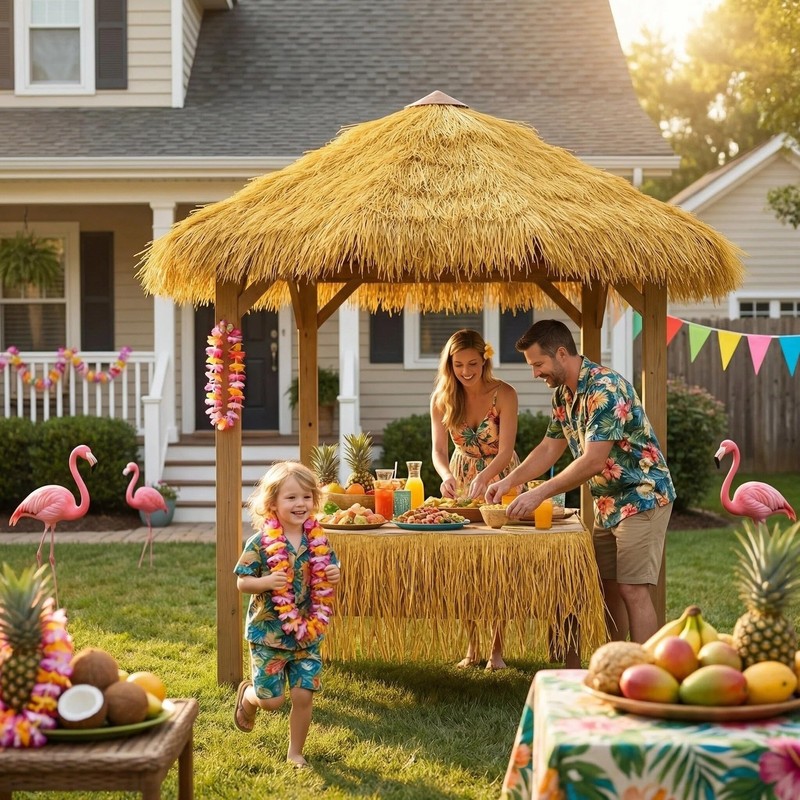 Xlx Turf 15Ft Artificial Thatch Hay For Tiki Bar Hut Roof Hawaiian Party gallery