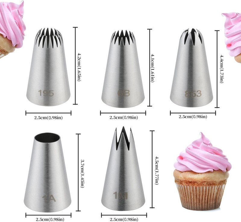 Versatile 5PC Cake Piping Tips Collection - Perfect for All Baker Levels gallery