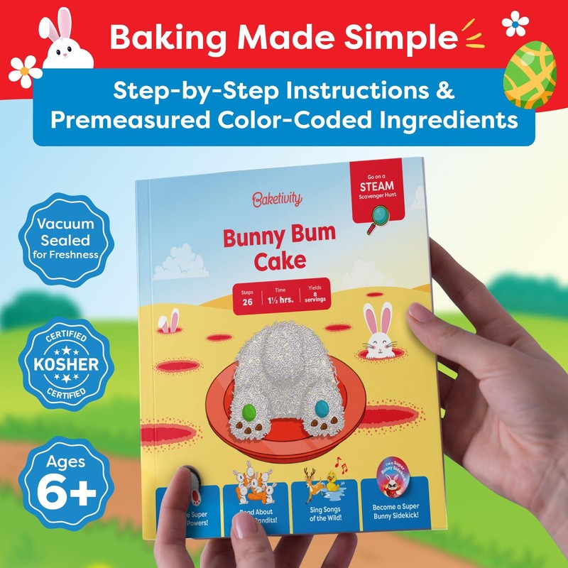 Baketivity Bunny Bum Cake - Kids Baking Kit Cake, gallery