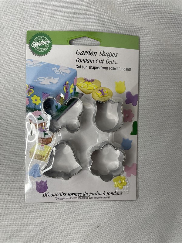 Wilton Fondant Garden Shape Cut-Outs Butterfly Tulip Bell Flower New in Package