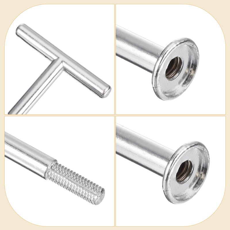 4 Set 3-Tier Cupcake Stand Hardware Fittings for Cake Stand T Shape Silver gallery