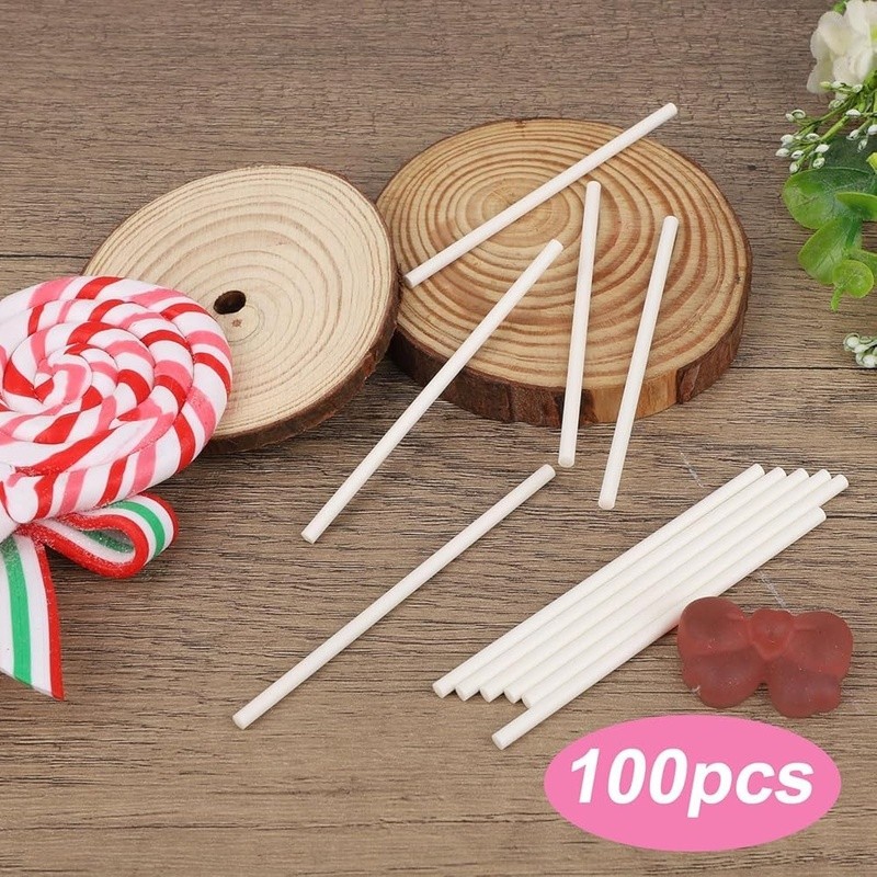 100 Lollipop Sticks Cake Pops DIY Desserts Party Supplies Safe Quality Paper New gallery