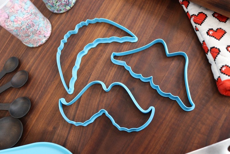Moustache Cookie Cutters - English Stache, Horseshoe Stache, Hungarian Stache, gallery