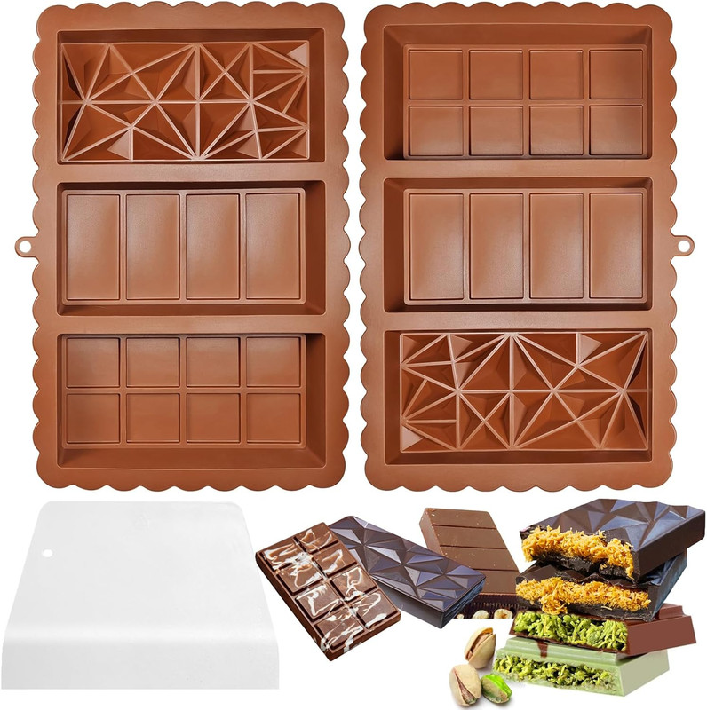 Chocolate Bar Mold – Food Grade Silicone Chocolate Molds, Non-Stick & Easy to Re