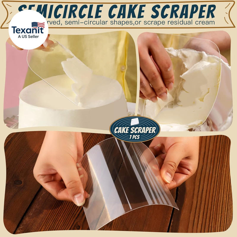 Cake Scraper Cake Smoother, 7 Pcs Dough Scraper Bowl Scraper Cake Cutter Cake Sp gallery