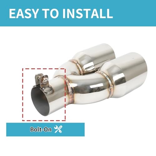 2.5" Dual Exhaust Tip - 2.5" Inlet 3.5" Outlet 10" Overall Length 2.5*3.5*10 gallery