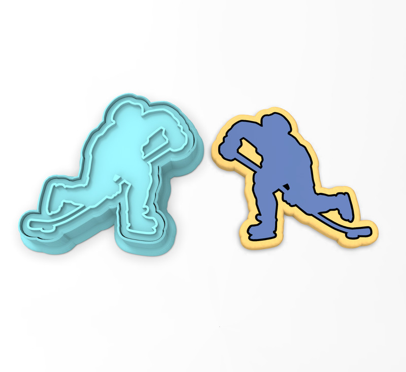 Hockey Player Cookie Cutter & Stamp #1| Puck Ice Rink League Slap Shot Hat Trick
