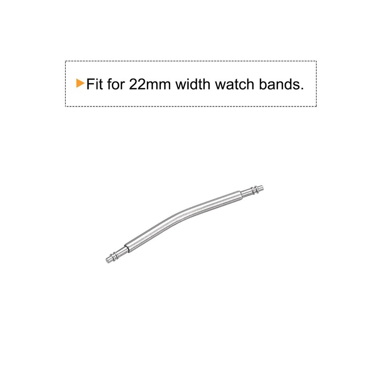 22mm Curved Spring Bar Pins 1.5mm Dia Stainless Steel Double Flanged 20pcs gallery