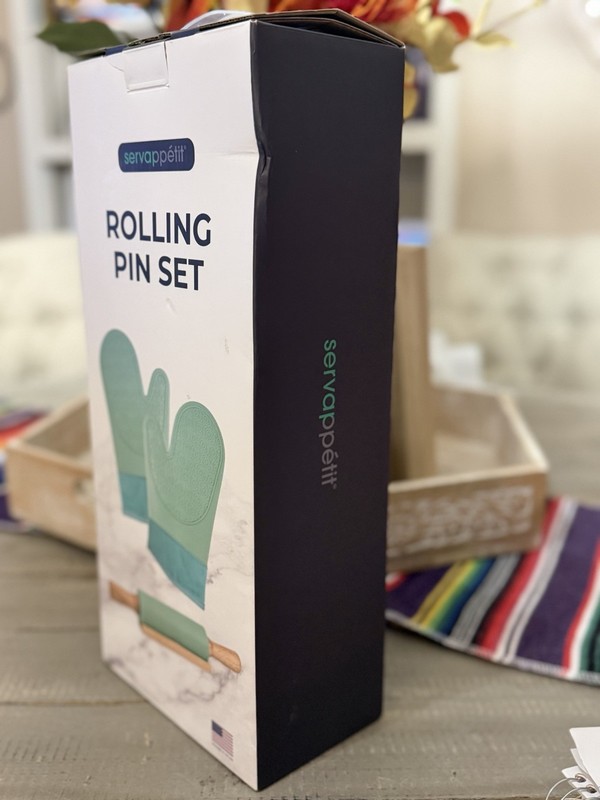 NEW Servappetit Rolling Pin Set Mint Green Brand Non Stick 4PC made USA gallery