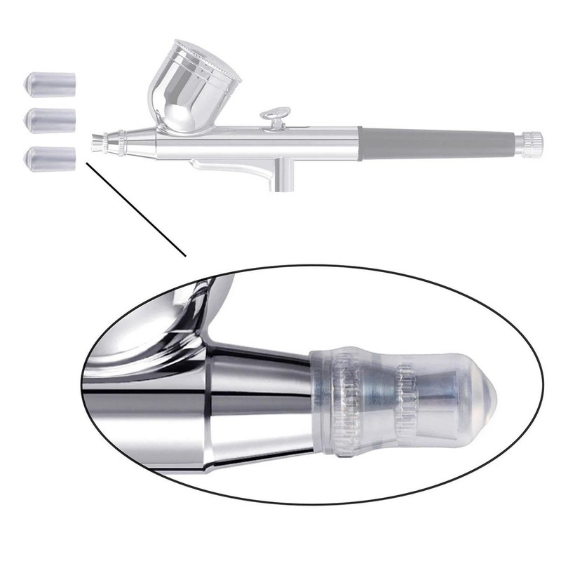 HUBEST 10Pcs Airbrush Replacement Parts Kit, 0.3mm Needle & 0.3MM, SILVER gallery