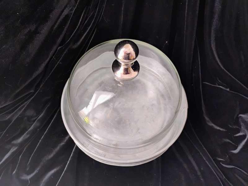 Cake Stand With Dome And Galvanized Stand, 9.5" Tall gallery