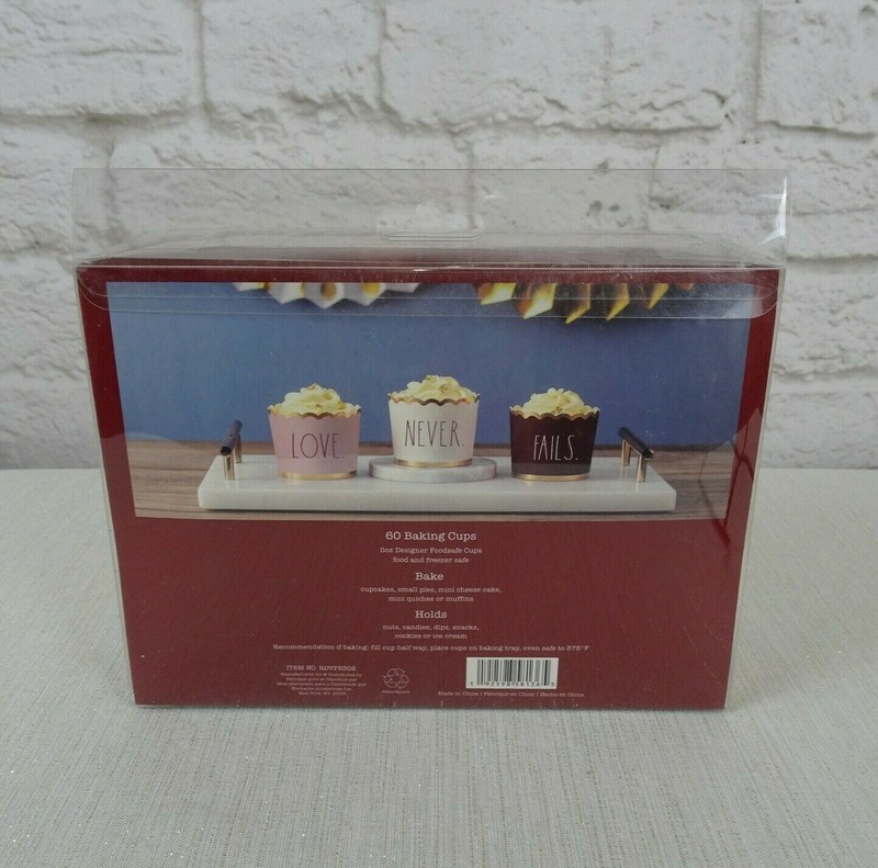 Rae Dunn Baking Cups 60-PC "Love Never Fails" 5 oz Cupcake Muffin Pie Cups New gallery