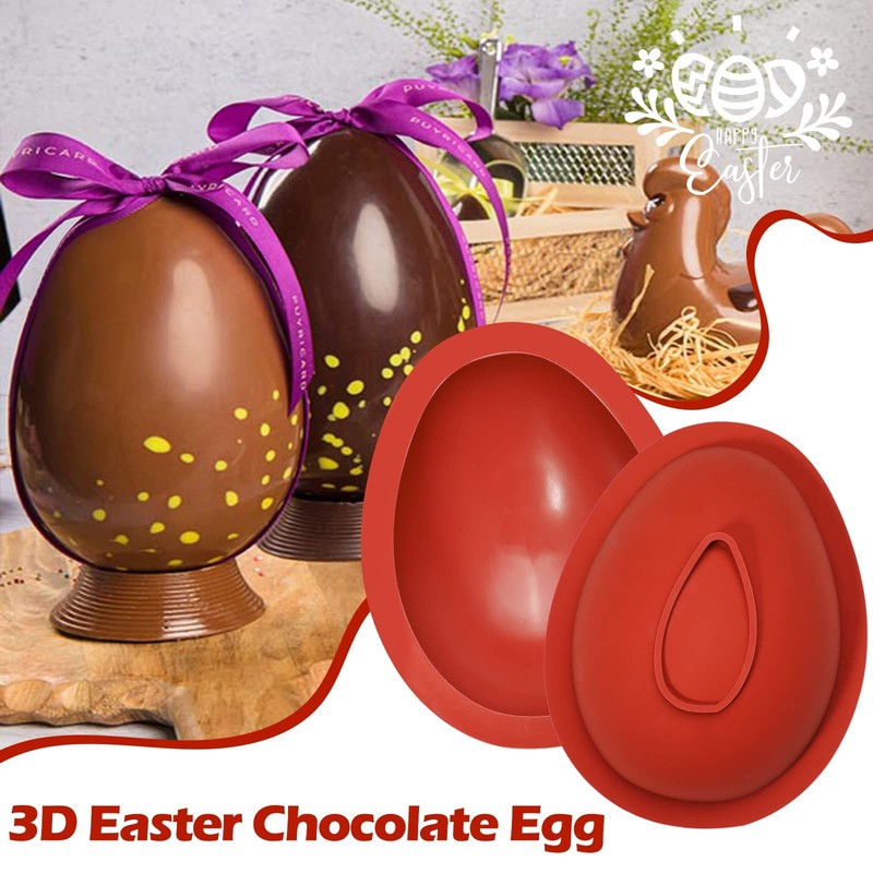 Chocolate Silicone Molds, Large 3D Breakable Egg Mold Silicone Easter Egg Cho... gallery