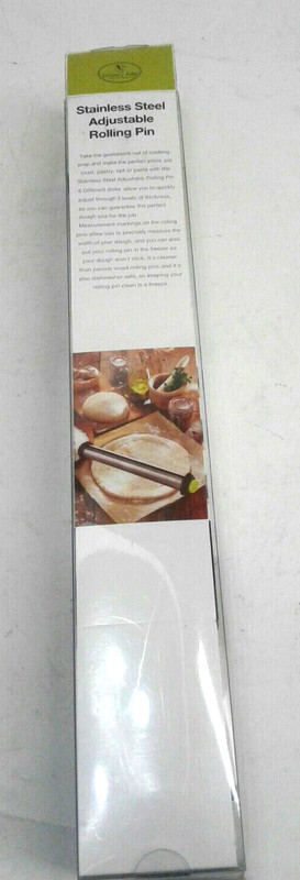 Culinary Edge 33004 Stainless Steel 3 In 1 Adjustable Rolling Pin Roll Up To 13" gallery