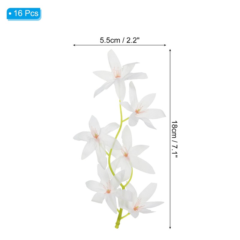 16Pcs 7" Artificial Orchid Flower Floating Candles Simulation Flower White gallery