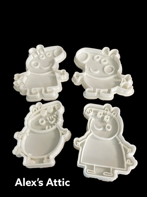 Peppa Pig and Family Cookie Cutter 3D Printed Plastic
