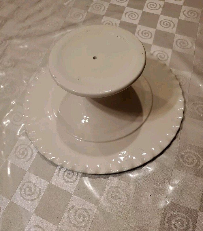 Vintage Hand Painted 10.5" Cake Stand/Plate With Pedestal gallery