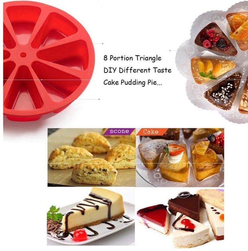 Silicone DIY Baking Molds Large 8 Cavity Silicone Scone Pan/Cakes Slices Mold gallery
