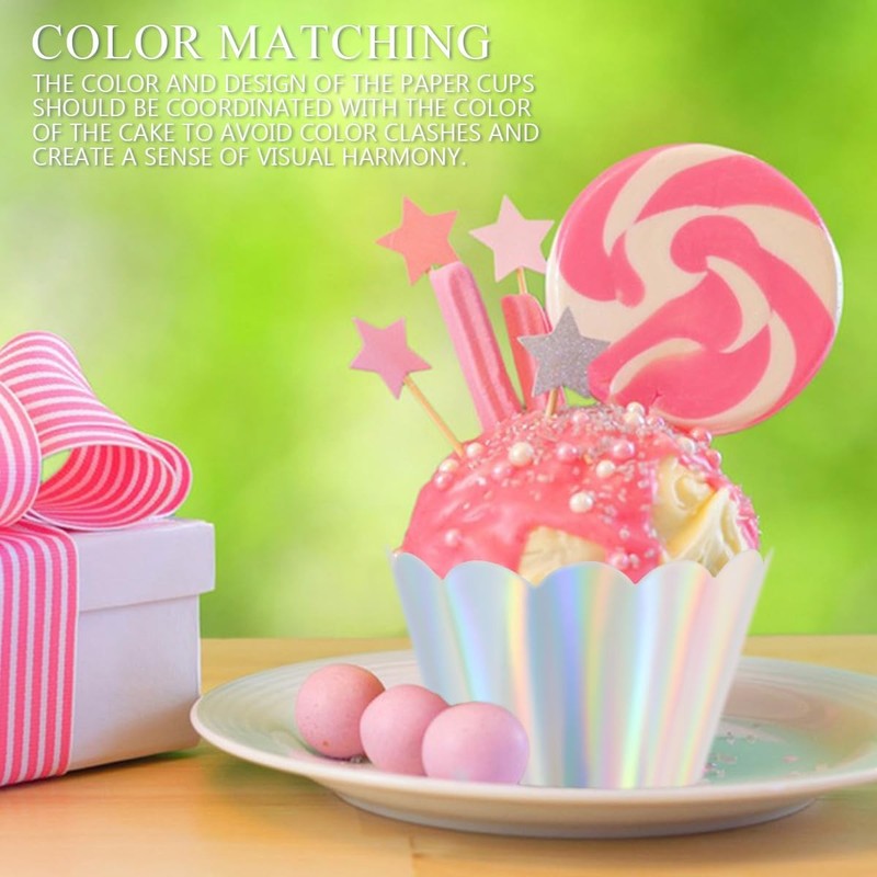Colourful Rainbow Cupcake Liners - 48Pcs Cupcake Baking Cups Food Grade Greas... gallery