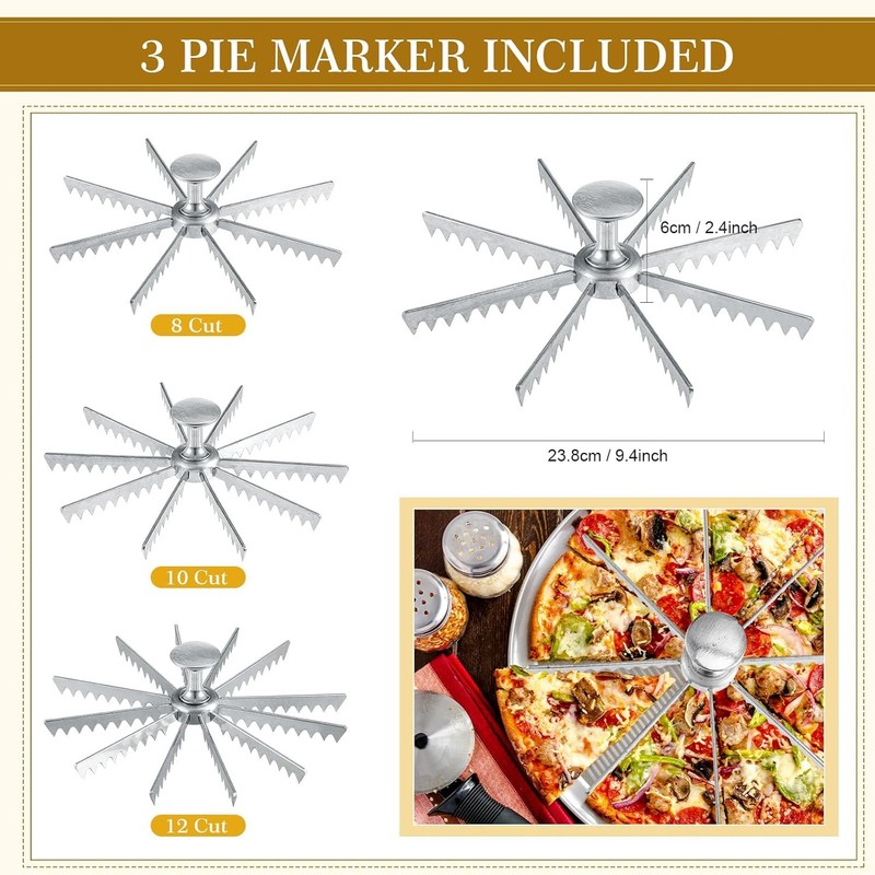 Hushee Cake Pizza Cutter Set 3 Pcs 8,10,12 Cut gallery