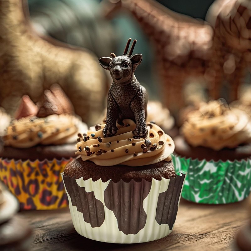 Whaline 600Pcs Tropical Hawaiian Themed Cupcake Liners Animal Print Leopard Z... gallery