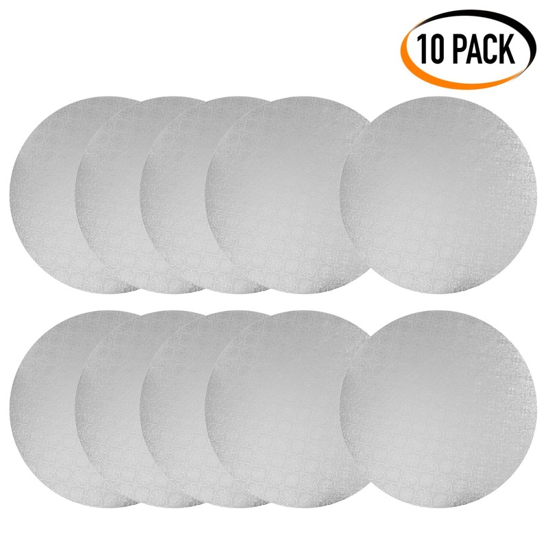 Silver Wraparound Cake Pastry Round Drum Board 1/4 Inch Thick 10 Inch Diamete... gallery