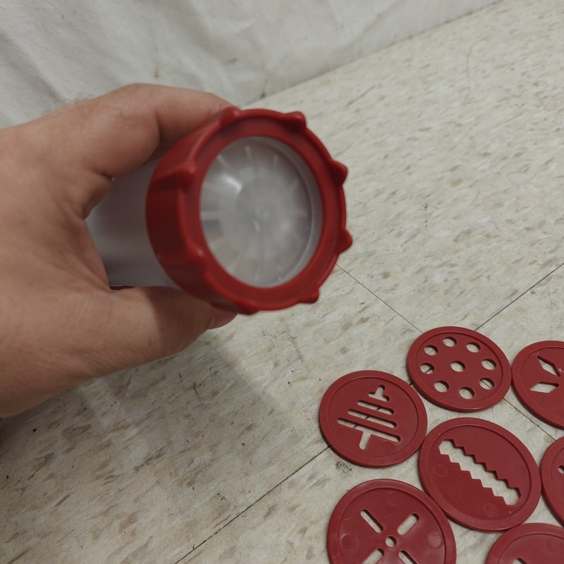 Biscuits Plastic Cookie Press Adjustable Thickness 12 discs. Good condition gallery
