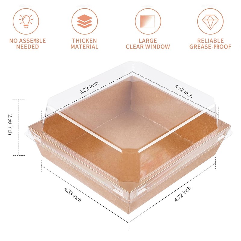 Small Charcuterie Boxes with Clear Lids, To Go Paper Disposable Food Containe... gallery