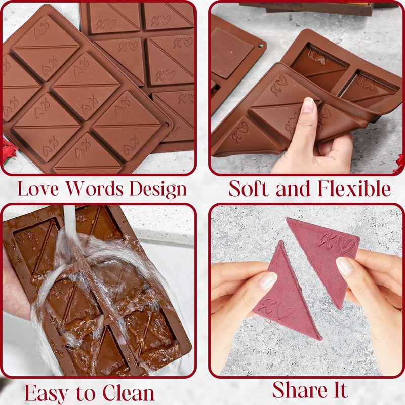 Webake Square Break-Apart Chocolate Mold, 2 Pack Silicone Conversation Chocol... gallery