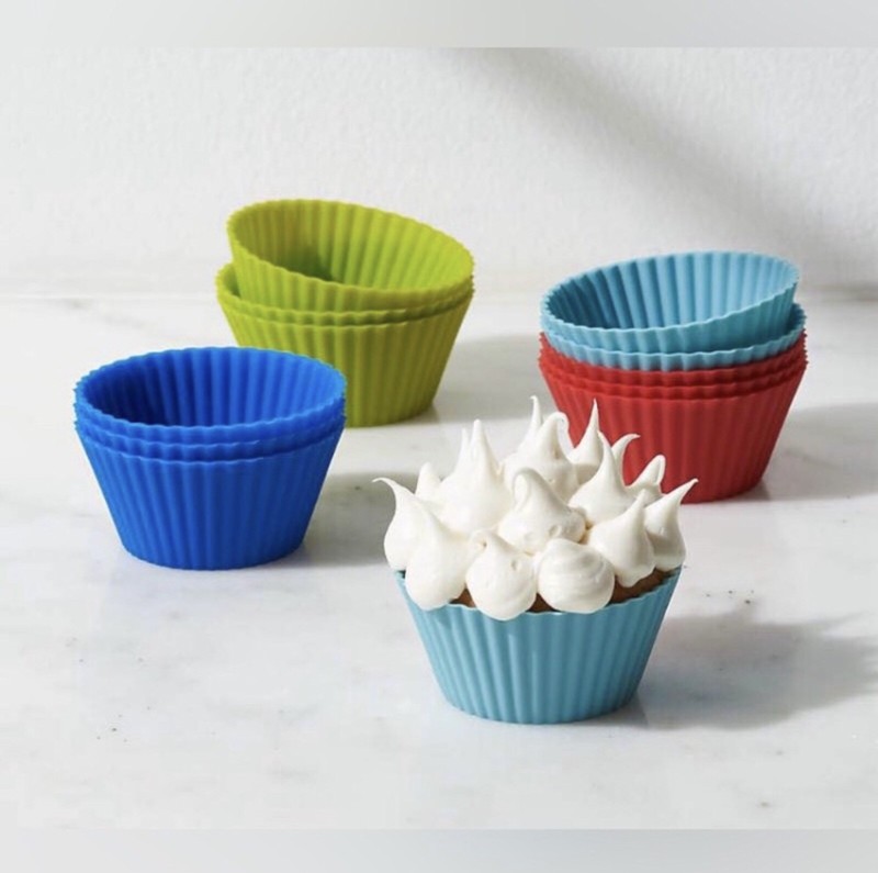 Crate & Barrel Multicolor Silicone Baking Cups, Set of 12
