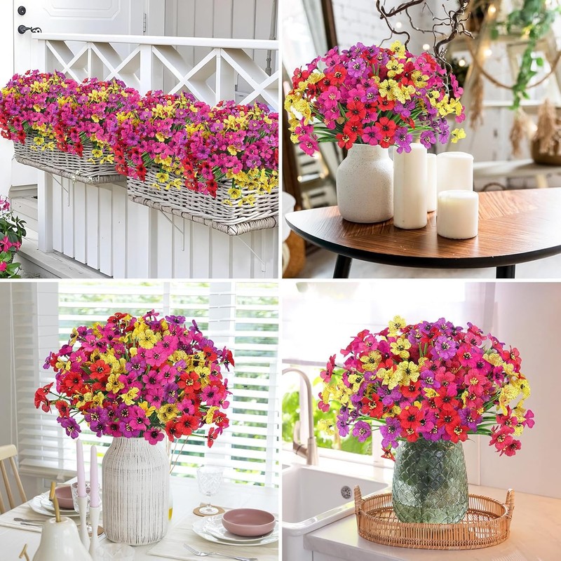 12 Pcs Artificial Daisy & Eucalyptus Bouquet for Wedding & Home Decor